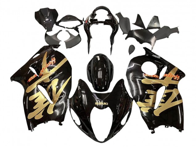 Billigste Suzuki GSXR 1300 Hayabusa Motorrad Verkleidung 1996-2007 - Glanzendes Schwarz Gold Hayabusa