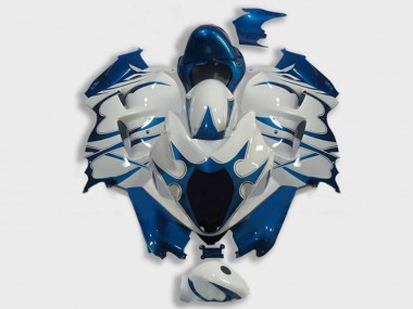 Billigste Suzuki GSXR 1300 Hayabusa Motorrad Verkleidung 1996-2007 - Weiss Dunkel Blau