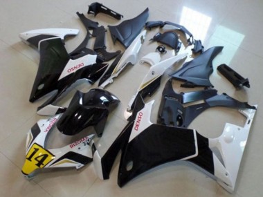 Billigste Honda CBR500R Motorrad Verkleidung 2013-2015 - Weiss Gelb Glanzendes Schwarz Denso