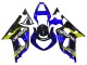 Billigste Suzuki GSXR 600 / GSXR 750 Motorrad Verkleidung 2001-2003 - Blau Gelb Glanzendes Schwarz