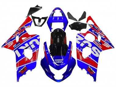 Billigste Suzuki GSXR 600 / GSXR 750 Motorrad Verkleidung 2004-2005 - Blau Rot Schwarz Motul Dunlop