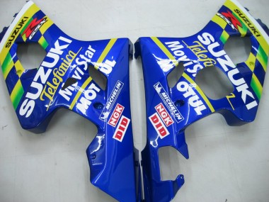 Billigste Suzuki GSXR 600 / GSXR 750 Motorrad Verkleidung 2004-2005 - Blau Weiss Gelb Grun Telefumica Motul MoviStar