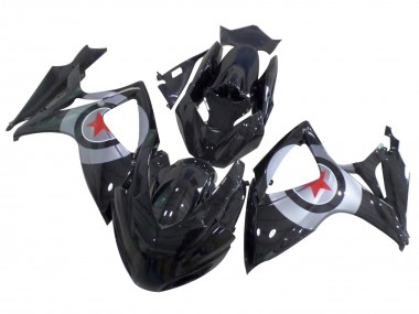 Billigste Suzuki GSXR 600 / GSXR 750 Motorrad Verkleidung 2004-2005 - Glanzendes Schwarz Silber Rot Stern