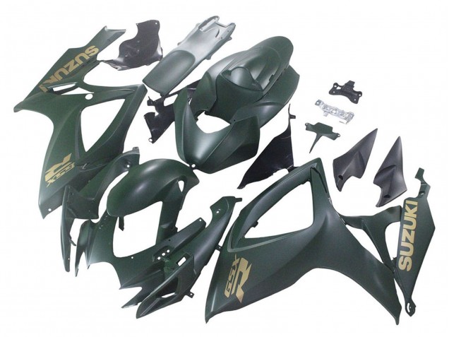 Billigste Suzuki GSXR 600 / GSXR 750 Motorrad Verkleidung 2006-2007 - Matt Armee Grun