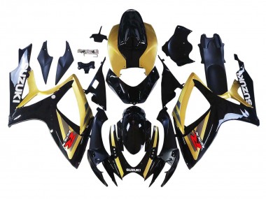Billigste Suzuki GSXR 600 / GSXR 750 Motorrad Verkleidung 2006-2007 - Gold Glanzendes Schwarz Rot
