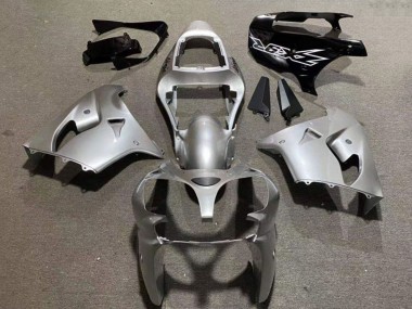 Billigste Kawasaki ZX9R Motorrad Verkleidung 2002-2003 - Silber Glanzendes Schwarz
