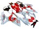 Billigste Suzuki GSXR 600 / GSXR 750 Motorrad Verkleidung 2008-2010 - Weiss Rot Motul Lucky Strike