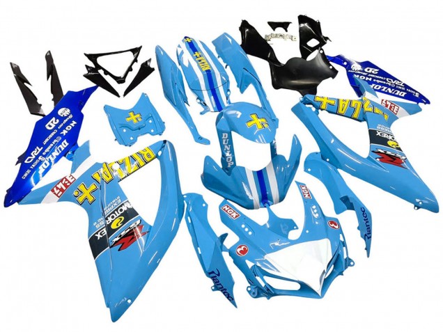 Billigste Suzuki GSXR 600 / GSXR 750 Motorrad Verkleidung 2008-2010 - Blau Gelb Rizla