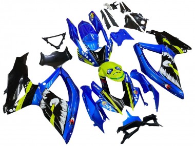 Billigste Suzuki GSXR 600 / GSXR 750 Motorrad Verkleidung 2008-2010 - Blau Fluoreszierendes Grun Hai