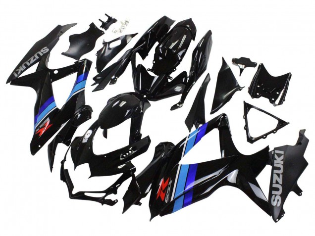 Billigste Suzuki GSXR 600 / GSXR 750 Motorrad Verkleidung 2008-2010 - Glanzendes Schwarz Blau