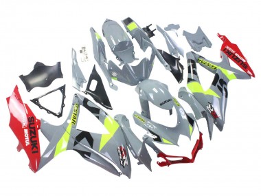 Billigste Suzuki GSXR 600 / GSXR 750 Motorrad Verkleidung 2008-2010 - Grau Gelb Rot
