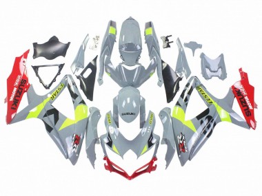 Billigste Suzuki GSXR 600 / GSXR 750 Motorrad Verkleidung 2008-2010 - Grau Gelb Rot