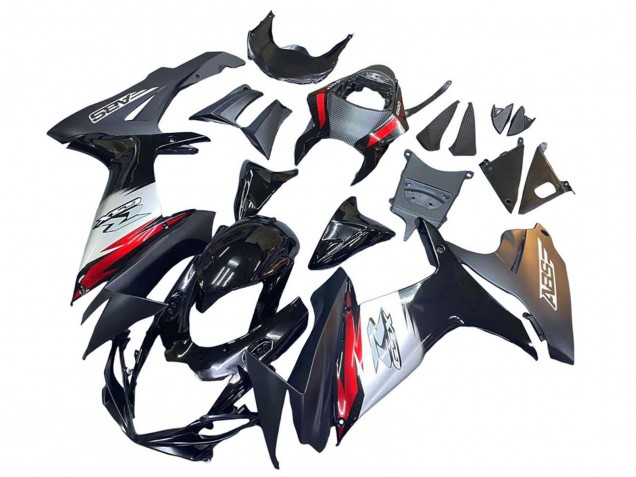 Billigste Suzuki GSXR 600 / GSXR 750 Motorrad Verkleidung 2011-2024 - Glanzendes Schwarz Geschmiedet Carbonfaser Silber Rot