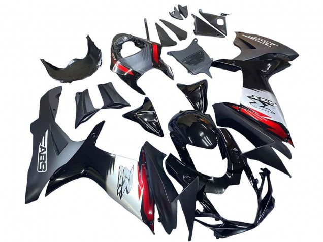 Billigste Suzuki GSXR 600 / GSXR 750 Motorrad Verkleidung 2011-2024 - Glanzendes Schwarz Geschmiedet Carbonfaser Silber Rot
