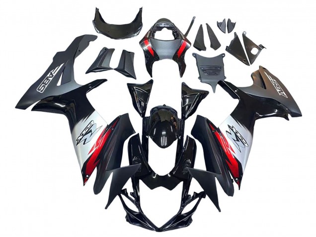 Billigste Suzuki GSXR 600 / GSXR 750 Motorrad Verkleidung 2011-2024 - Glanzendes Schwarz Geschmiedet Carbonfaser Silber Rot