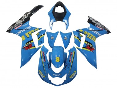 Billigste Suzuki GSXR 600 / GSXR 750 Motorrad Verkleidung 2011-2024 - Blau Gelb Schwarz Rizla