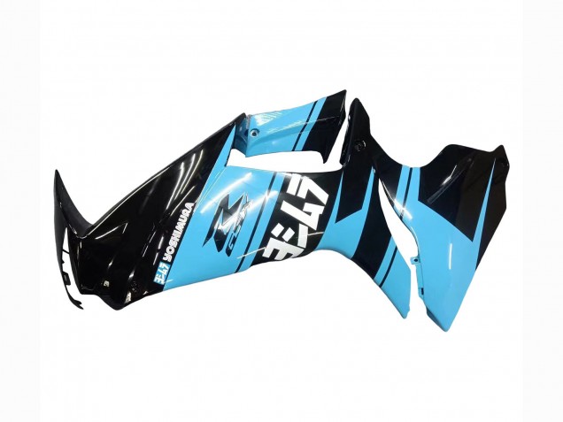 Billigste Suzuki GSXR 600 / GSXR 750 Motorrad Verkleidung 2011-2024 - Glanzendes Schwarz Hellblau