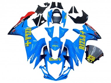 Billigste Suzuki GSXR 600 / GSXR 750 Motorrad Verkleidung 2011-2024 - Blau Gold Rot Schwarz Rizla