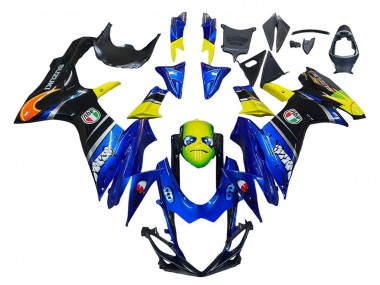 Billigste Suzuki GSXR 600 / GSXR 750 Motorrad Verkleidung 2011-2024 - Blau Gelb