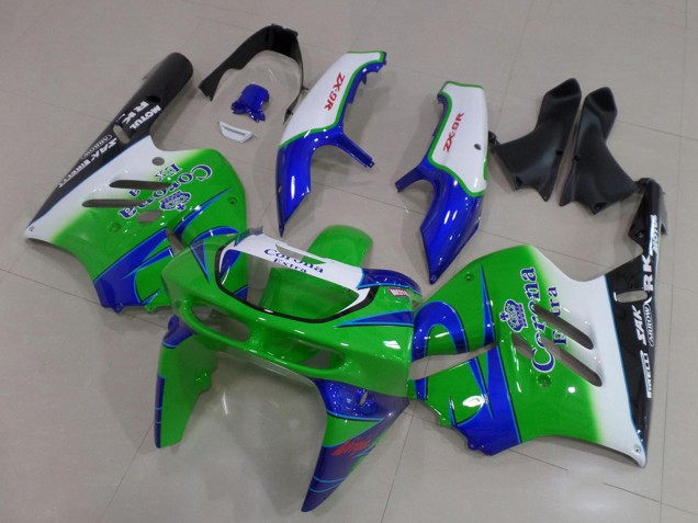 Billigste Kawasaki ZX9R Motorrad Verkleidung 1994-1997 - Weiss Blau Grun Schwarz Corona Extra