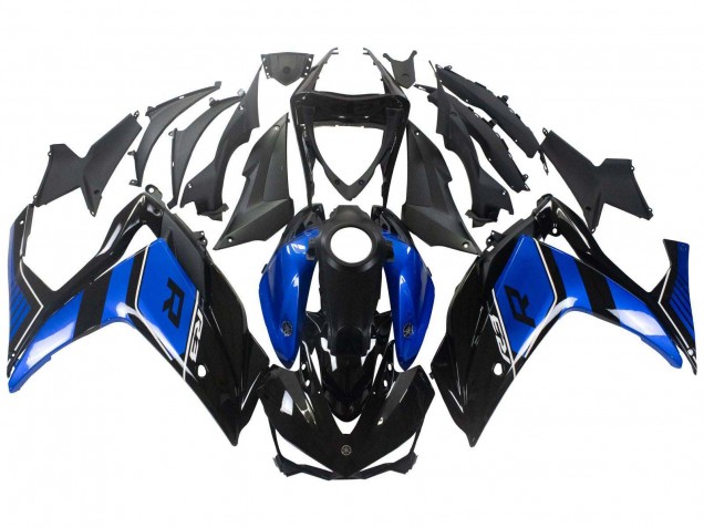 Billigste Yamaha YZF R3/R25 Motorrad Verkleidung 2015-2018 - Blau Glanzendes Schwarz
