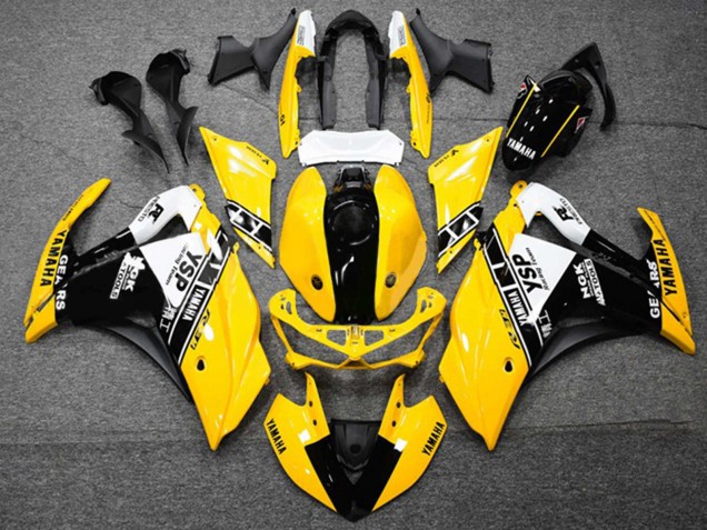 Billigste Yamaha YZF R3/R25 Motorrad Verkleidung 2015-2018 - Gelb Weiss Schwarz