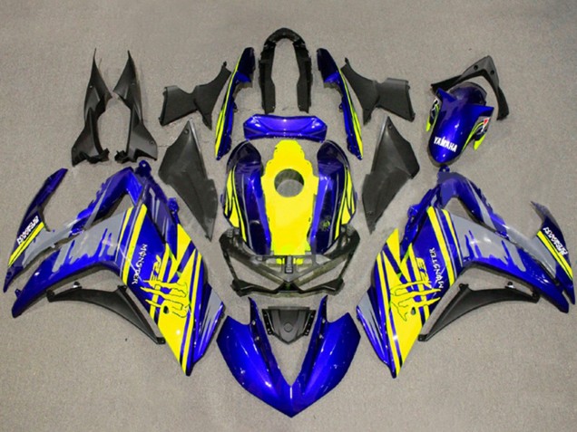 Billigste Yamaha YZF R3/R25 Motorrad Verkleidung 2015-2018 - Gelb Blau Schwarz Monster