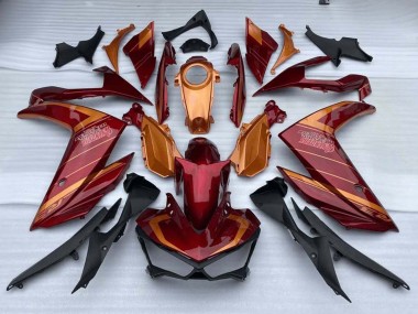 Billigste Yamaha YZF R3/R25 Motorrad Verkleidung 2015-2018 - Rot Orange