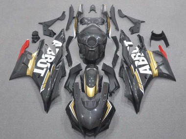 Billigste Yamaha YZF R3/R25 Motorrad Verkleidung 2019-2021 - Rot Gold Schwarz Carbonfaser Stil
