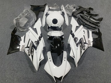 Billigste Yamaha YZF R3/R25 Motorrad Verkleidung 2019-2021 - Weiss Glanzendes Schwarz
