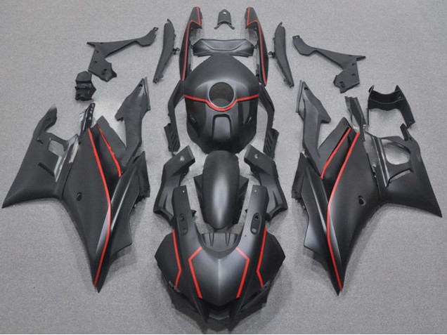 Billigste Yamaha YZF R3/R25 Motorrad Verkleidung 2019-2021 - Matt Schwarz Rot