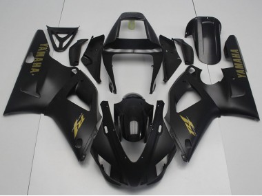 Billigste Yamaha YZF R1 Motorrad Verkleidung 1998-1999 - Glanzendes Schwarz Matt Schwarz Gold
