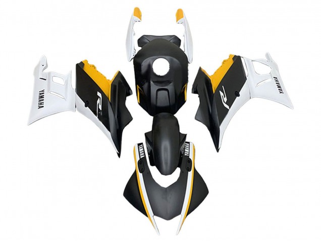 Billigste Yamaha YZF R3/R25 Motorrad Verkleidung 2019-2021 - Weiss Gelb Matt Schwarz