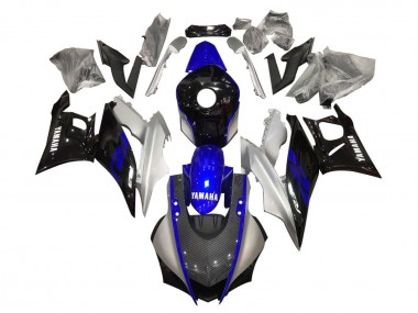 Billigste Yamaha YZF R3/R25 Motorrad Verkleidung 2019-2021 - Silber Blau Schwarz Carbonfaser Stil