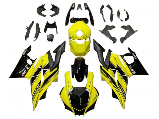 Billigste Yamaha YZF R3/R25 Motorrad Verkleidung 2019-2021 - Gelb Schwarz Carbonfaser