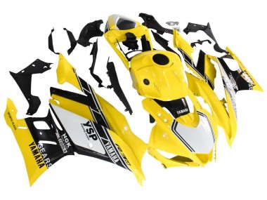 Billigste Yamaha YZF R3/R25 Motorrad Verkleidung 2019-2021 - Gelb Weiss Schwarz Streifen