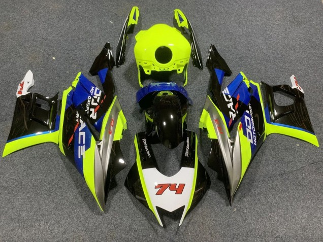 Billigste Yamaha YZF R3/R25 Motorrad Verkleidung 2022-2024 - Neon Grun Blau Glanzendes Schwarz 74