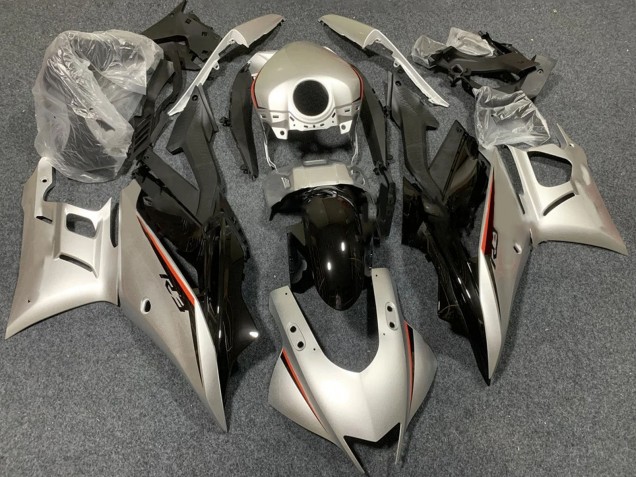Billigste Yamaha YZF R3/R25 Motorrad Verkleidung 2022-2024 - HellGold Glanzendes Schwarz