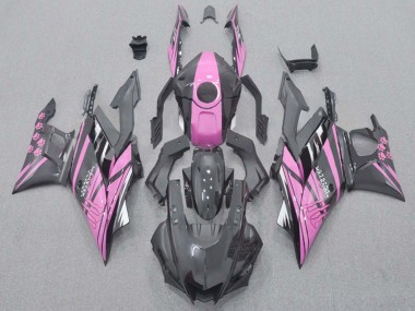 Billigste Yamaha YZF R3/R25 Motorrad Verkleidung 2022-2024 - Rosa Schwarz Monster
