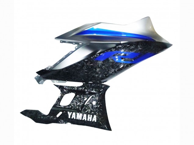 Billigste Yamaha YZF R3/R25 Motorrad Verkleidung 2022-2024 - Marble Schwarz Silber Blau Geschmiedet Carbonfaser Stil