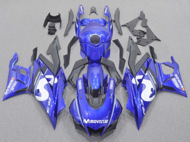 Billigste Yamaha YZF R3/R25 Motorrad Verkleidung 2022-2024 - Blau Weiss Schwarz MoviStar ENEOS Yamalube