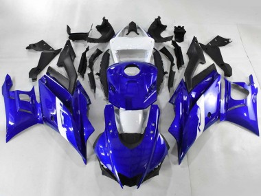 Billigste Yamaha YZF R3/R25 Motorrad Verkleidung 2022-2024 - Blau Weiss Matt Schwarz