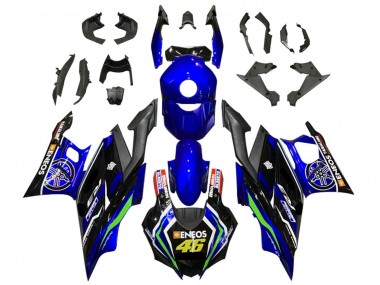 Billigste Yamaha YZF R3/R25 Motorrad Verkleidung 2022-2024 - Blau Grun Schwarz ENEOS 46