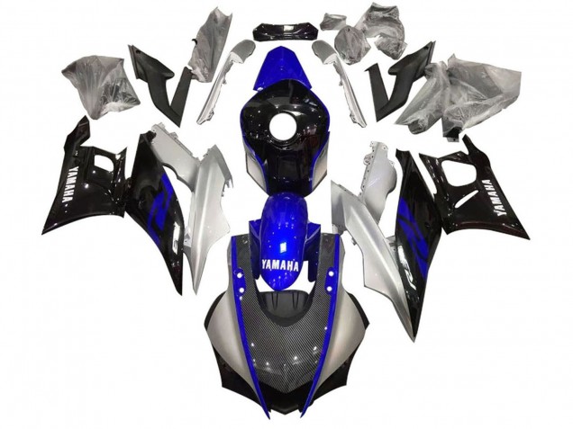 Billigste Yamaha YZF R3/R25 Motorrad Verkleidung 2022-2024 - Silber Blau Schwarz Carbonfaser Stil