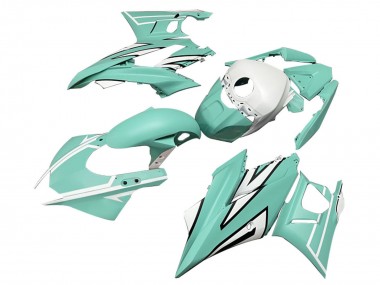 Billigste Yamaha YZF R3/R25 Motorrad Verkleidung 2022-2024 - Hellgrun Weiss Schwarz Streifen