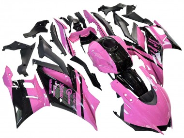 Billigste Yamaha YZF R3/R25 Motorrad Verkleidung 2022-2024 - Rosa Glanzendes Schwarz Monster