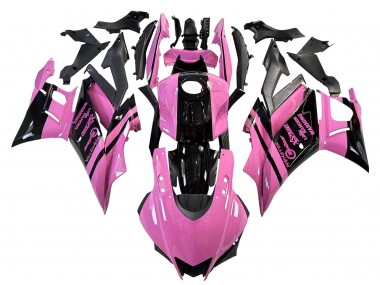 Billigste Yamaha YZF R3/R25 Motorrad Verkleidung 2022-2024 - Rosa Glanzendes Schwarz Monster