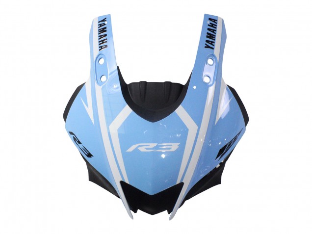 Billigste Yamaha YZF R3/R25 Motorrad Verkleidung 2022-2024 - Weiss Hellblau