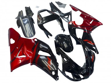 Billigste Yamaha YZF 1000 R1 Motorrad Verkleidung 1998-1999 - Glanzendes Schwarz Rot