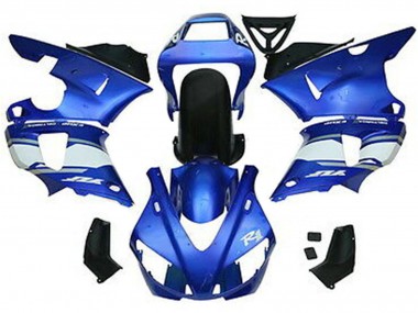 Billigste Yamaha YZF 1000 R1 Motorrad Verkleidung 1998-1999 - Blau Weiss Glanzendes Schwarz
